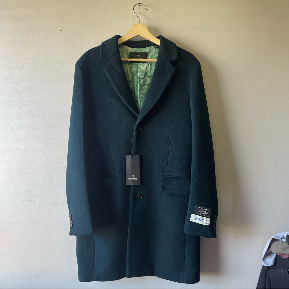SCOTCH & SODA Classic Wool-Blend Single Breasted Overcoat, SIZE:M